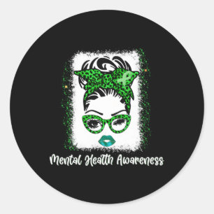 Bun Mental Health Awareness Ribbon Monat Mai 2022 Runder Aufkleber