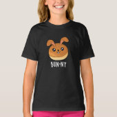 Bun-ny Funny Bunny Rabbit Bun Pun Dark BG T-Shirt (Vorderseite)