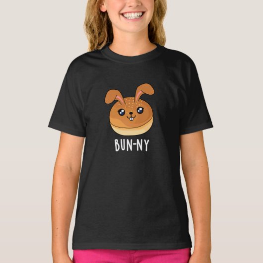 Bun-ny Funny Bunny Rabbit Bun Pun Dark BG T-Shirt (Vorderseite)