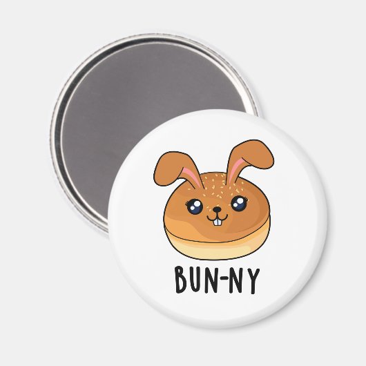 Bun-ny Funny Bunny Rabbit Bun Pun Magnet (Vorderseite/Rückseite)