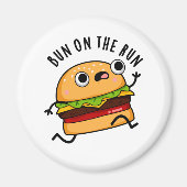 Bun on Run Funny Burger Pun Magnet (Vorne)