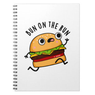 Bun on Run Funny Burger Pun Notizblock