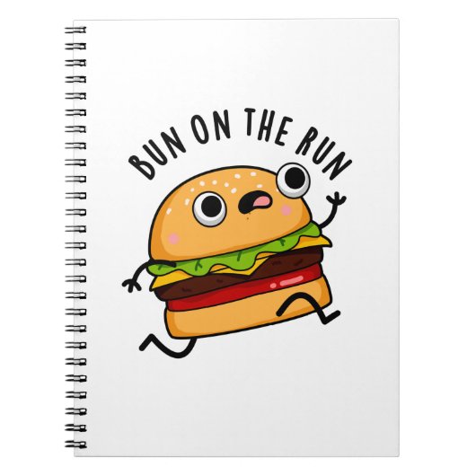 Bun on Run Funny Burger Pun Notizblock (Vorderseite)