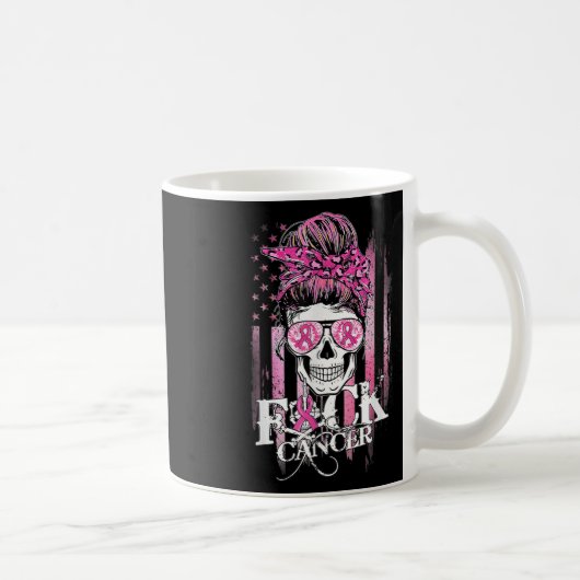 Bun Skull Brustkrebs Bewusstsein Krebs Kaffeetasse (Rechts)