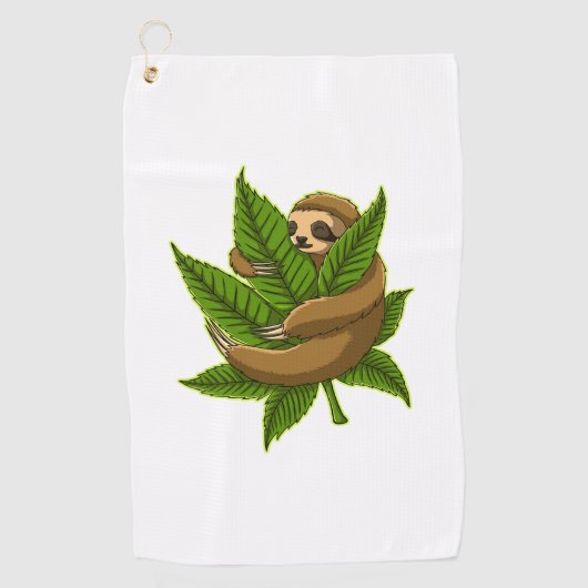 Bun Weed Sloth Golfhandtuch (Vorderseite)