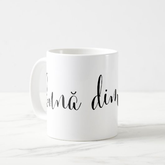 bună dimineața Good Morning Rumänische Tasse (Vorderseite Links)