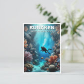 Bunaken Indonesia Scuba Diver Postkarte (Stehend Vorderseite)