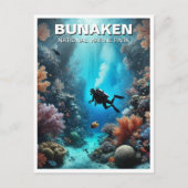 Bunaken Indonesia Scuba Diver Postkarte (Vorderseite)