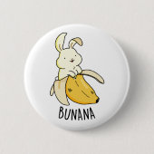 Bunana Funny Bunny in einem Bananenpuff Button (Vorderseite)