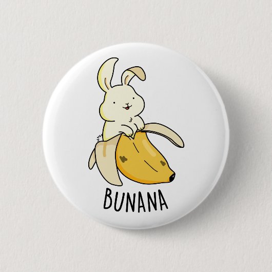 Bunana Funny Bunny in einem Bananenpuff Button (Vorderseite)