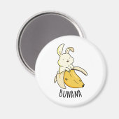 Bunana Funny Bunny in einem Bananenpuff Magnet (Vorderseite/Rückseite)