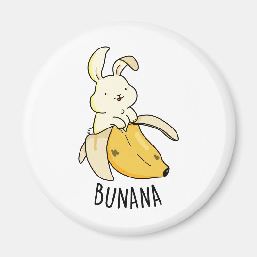 Bunana Funny Bunny in einem Bananenpuff Magnet (Vorne)