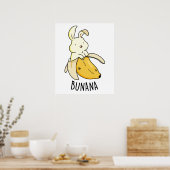 Bunana Funny Bunny in einem Bananenpuff Poster (Küche)