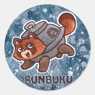 Bunbuku-Sticker Runder Aufkleber