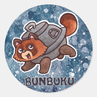Bunbuku-Sticker Runder Aufkleber