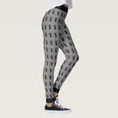 Bunch Big Black Crawling Ants auf Grau Leggings (Rechts)
