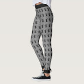 Bunch Big Black Crawling Ants auf Grau Leggings (Links)
