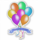 Bunch Bright farbenfrohe Brotballons Streamer Aufkleber (Vorderseite)