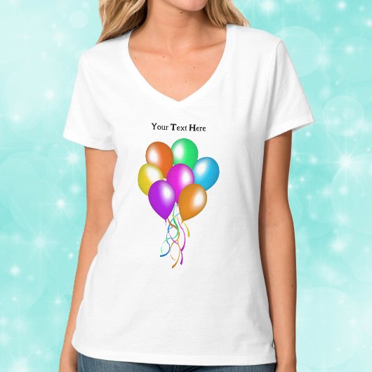 Bunch festlich hell farbenfrohe Balloons Streamer T-Shirt
