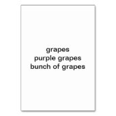 Bunch Lila Trauben Lesekarten für Erwachsene Tischnummer (Rückseite)