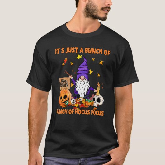 Bunch Of Hocus Pocus Pumpkin Gnomes Bats Scary T-Shirt (Vorderseite)