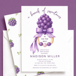 Bunch of Sweetness Grape Baby Shower Invitation Einladung