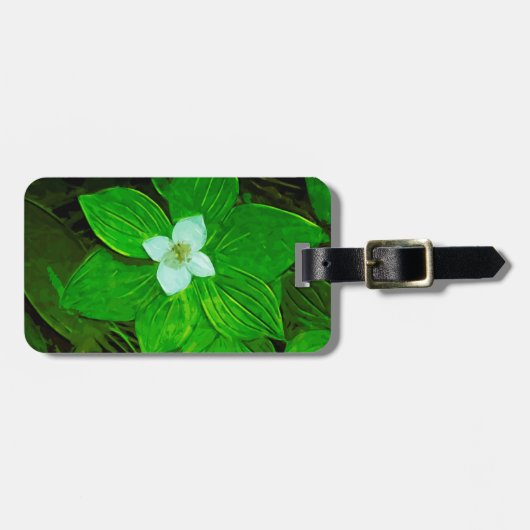 Bunchberry White Wildblume Gepäckanhänger (Vorderseite horizontal)