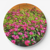 Bunches von rosa Blumenmotiven Pappteller (Vorderseite)