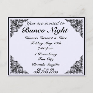 Bunco-Abend Vintage-Victorian-Einladung Einladungspostkarte