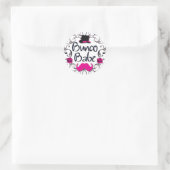 Bunco Babe mit rosa Top Hat und rosa Mustache Runder Aufkleber (Tasche)