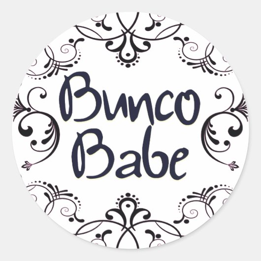 Bunco Babe mit Wirbel Button Runder Aufkleber (Vorderseite)