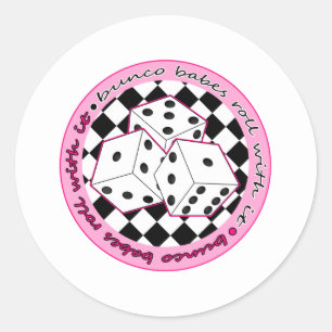 Bunco Babes Roll with it - rosa Runder Aufkleber