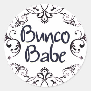 Bunco Baby mit Wirbels-Knopf Runder Aufkleber