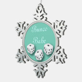Bunco Baby mit Würfel-Weihnachtsschneeflocke Schneeflocken Zinn-Ornament (Rechts)