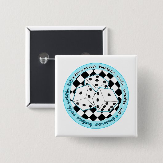 Bunco Baby-Rolle mit ihr - Blau Button (Vorne & Hinten)