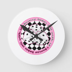 Bunco Baby-Rolle mit ihr - Rosa Runde Wanduhr