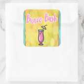Bunco Bash Pink Drink Quadratischer Aufkleber (Tasche)