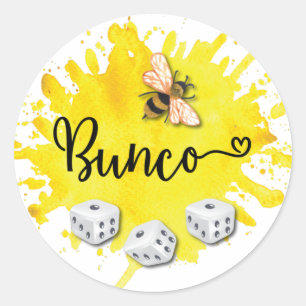 Bunco Bee Dice Runder Aufkleber