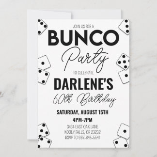 Bunco Birthday Einladung Modern einfach