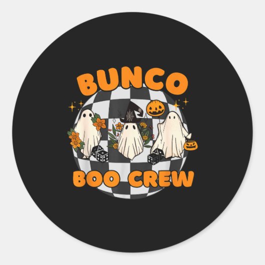 Bunco Boo Crew Bunco Halloween Dice Runder Aufkleber (Vorderseite)