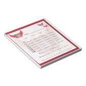 Bunco Brustpolster - Herz mit Flügeln Notizblock (angewinkelt)