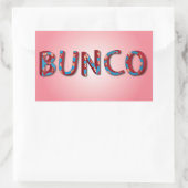 Bunco-Buchstaben mit Bunco-Würfeln Rechteckiger Aufkleber (Tasche)