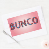Bunco-Buchstaben mit Bunco-Würfeln Rechteckiger Aufkleber (Umschlag)