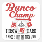 Bunco Champ Quadratischer Aufkleber (Vorderseite)