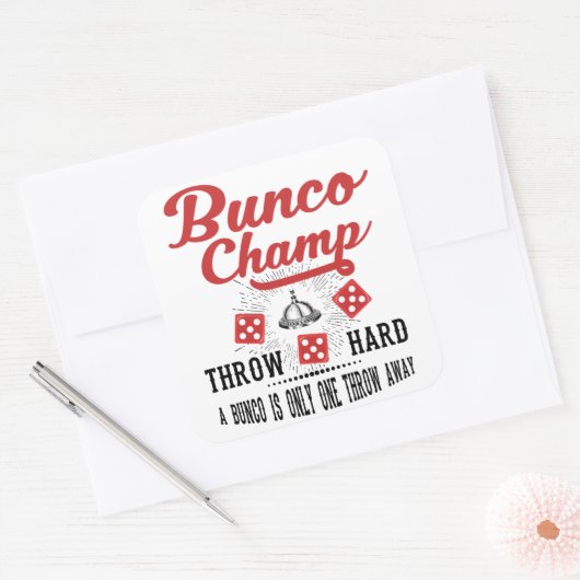 Bunco Champ Quadratischer Aufkleber (Umschlag)