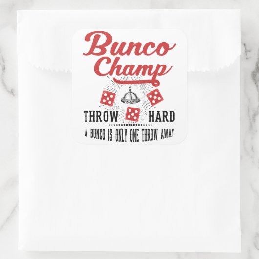 Bunco Champ Quadratischer Aufkleber (Tasche)