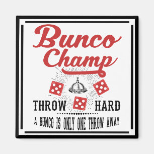 Bunco-Champion mit Würfeln Magnet