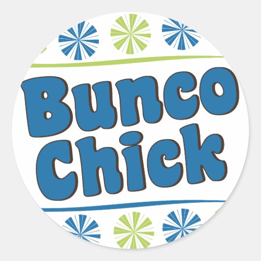 Bunco Chick der 70er Runder Aufkleber (Vorderseite)