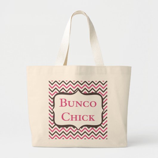 Bunco Chick mit Zickzack Design Jumbo Stoffbeutel (Vorne)