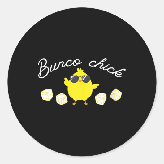 Bunco Chick Oaster Spring Bunco Dice Runder Aufkleber (Vorderseite)